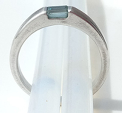 1.23 carat Octagon Blue Zircon 925 Silver Ring